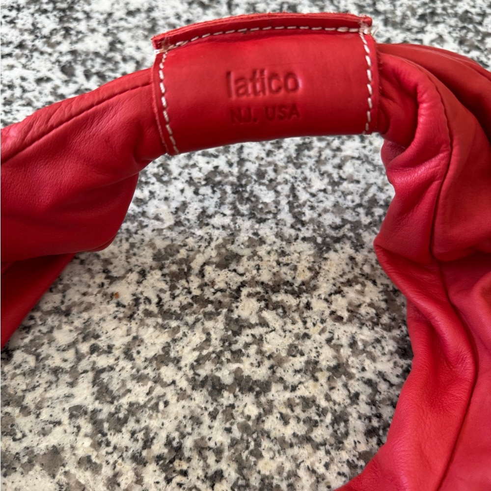 Red Latico NJ USA leather bag - Picture 5 of 7